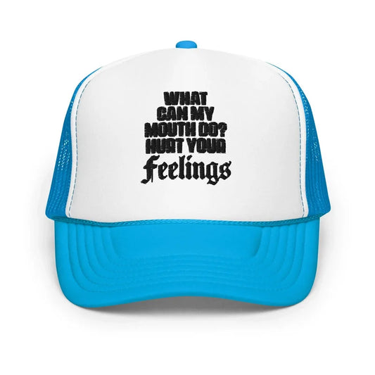 What Can My Mouth Do Trucker Hat – Funny Statement Mesh Cap