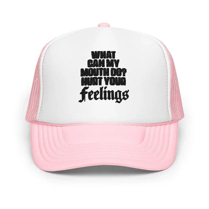 What Can My Mouth Do Trucker Hat – Funny Statement Mesh Cap