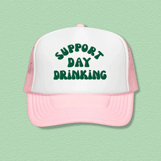 Support Day Drinking Trucker Hat – Funny Party Statement Cap