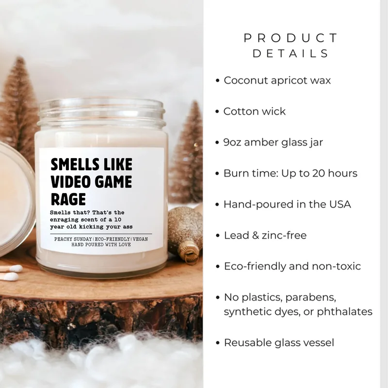 Smells Like Video Game Rage Candle – Funny Gamer Gift