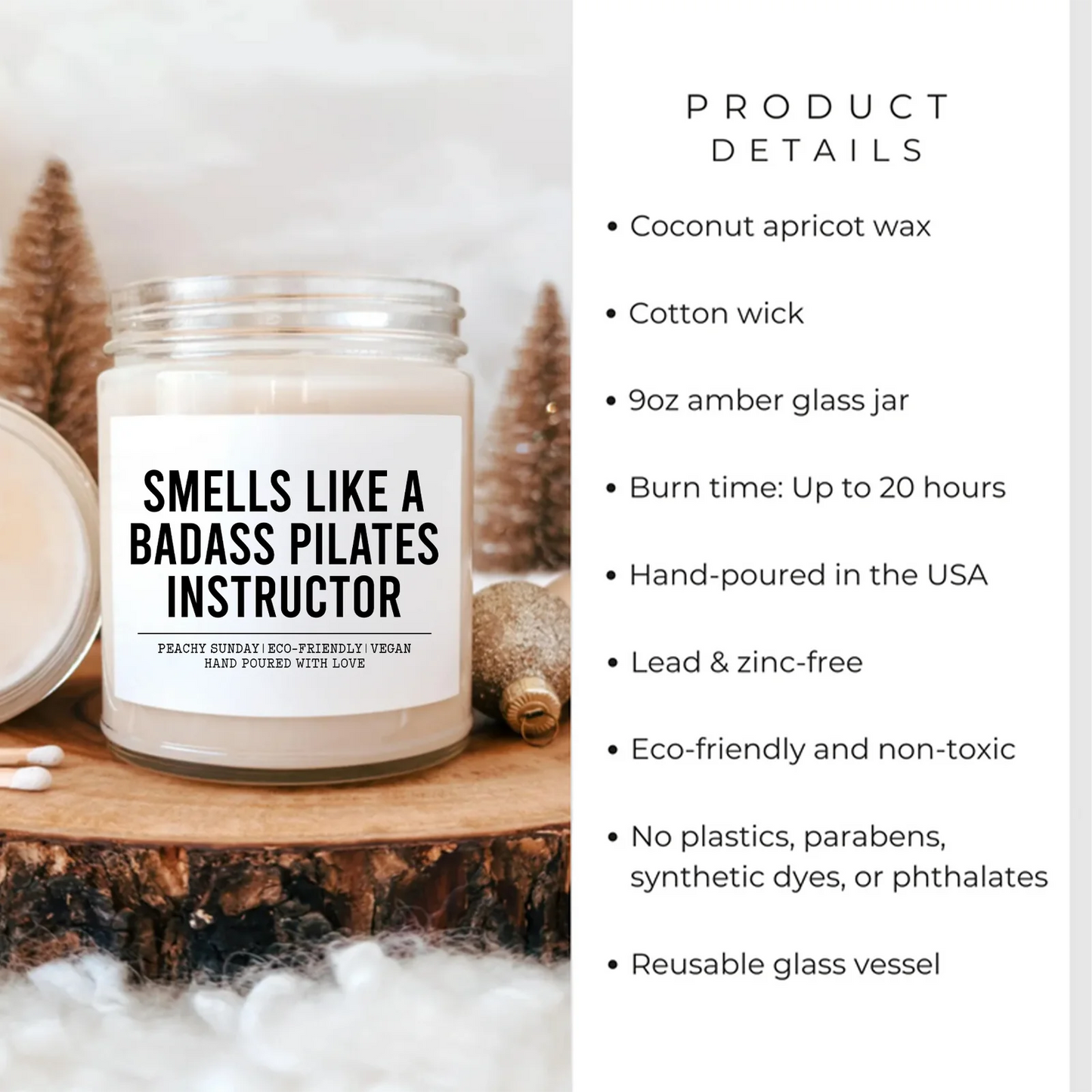 Smells Like a Badass Pilates Instructor Candle – Funny Gift Candle