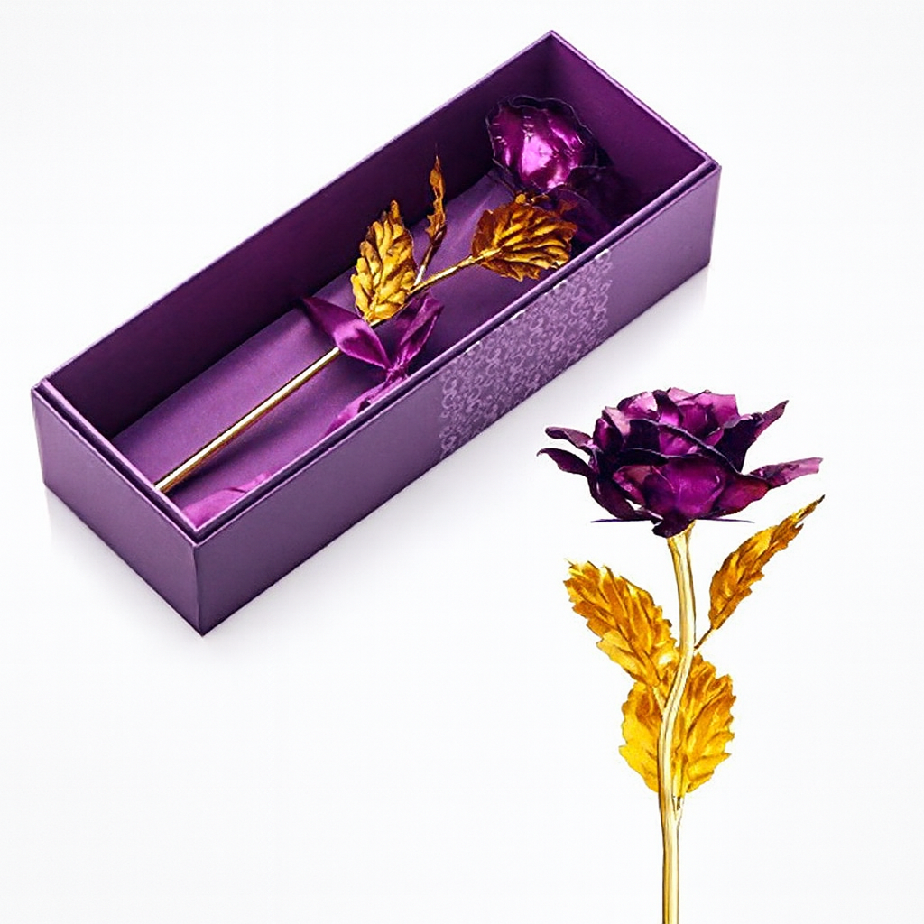 Gold Plated Rose Flower Birthday Romantic Valentine's Day /Mother's Day Gift