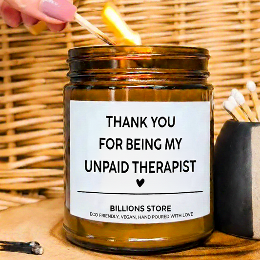 Funny “Unpaid Therapist” Candle – Gift for Best Friend or BFF
