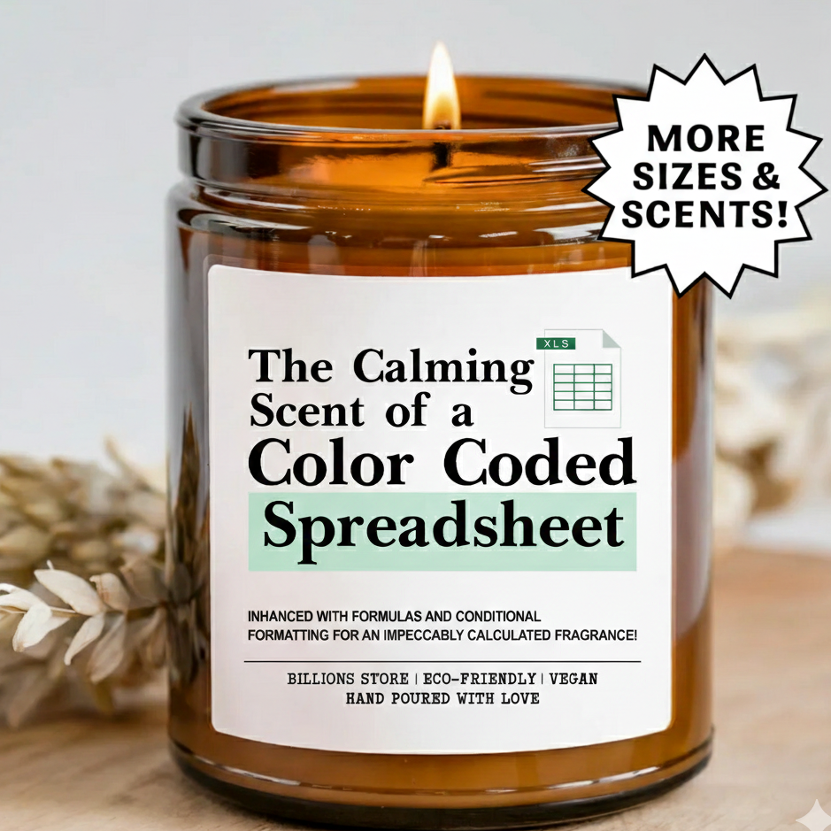 Office Smells Like a Color Coded Spreadsheet Candle – Funny Desk Gift