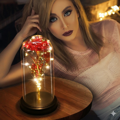 Rose LED Light in Glass Dome – Romantic Gift for Mom, Wife, Women, Girlfriend on Mother’s Day & Valentine’s