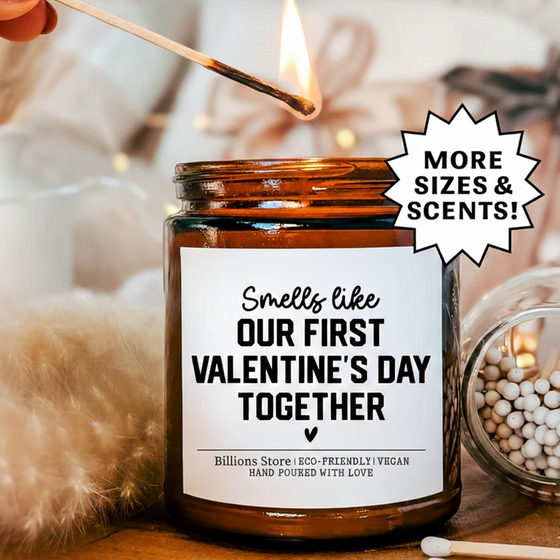 Smells Like Our First Valentine's Day Together Candle — Romantic Soy Candle Gift for Couples