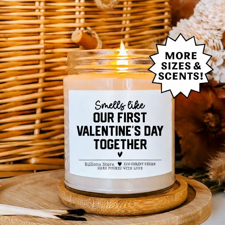 Smells Like Our First Valentine's Day Together Candle — Romantic Soy Candle Gift for Couples