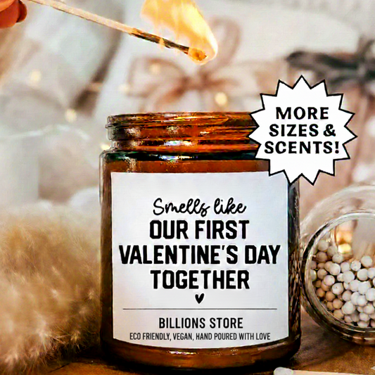 Smells Like Our First Valentine’s Day Together Candle – Romantic Scented Gift for Couples