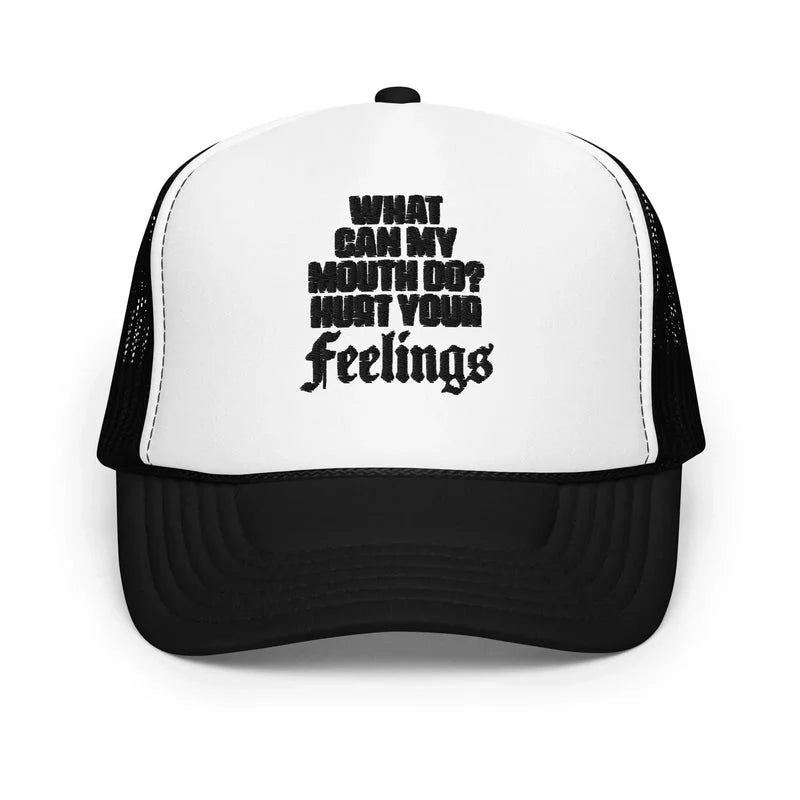 What Can My Mouth Do Trucker Hat – Funny Statement Mesh Cap