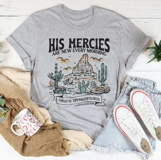 His Mercies Are New Every Morning – Christian Faith Graphic Tee