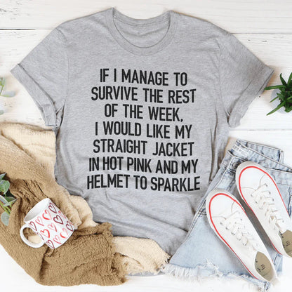 Hot Pink Straight Jacket & Sparkle Helmet Tee – Funny Graphic Shirt