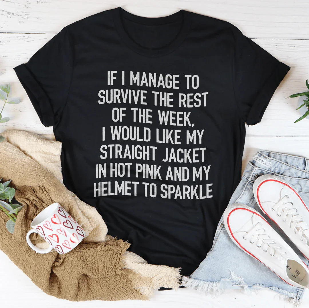 Hot Pink Straight Jacket & Sparkle Helmet Tee – Funny Graphic Shirt
