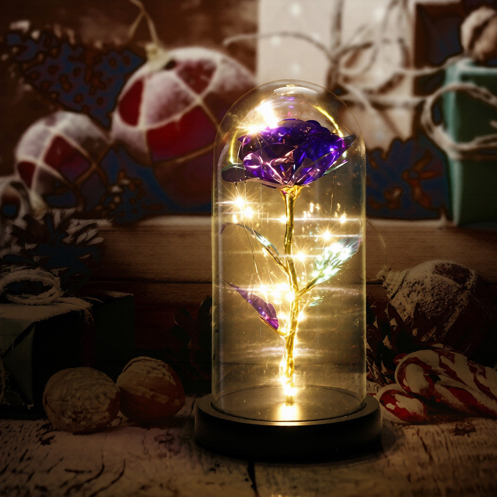 Rose LED Light in Glass Dome – Romantic Gift for Mom, Wife, Women, Girlfriend on Mother’s Day & Valentine’s