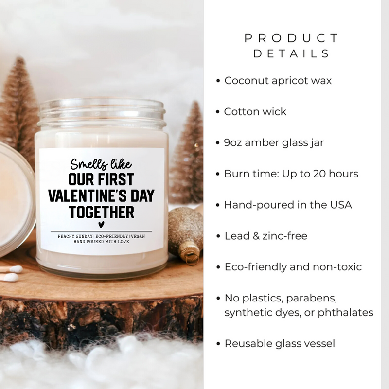 Smells Like Our First Valentine's Day Together Candle — Romantic Soy Candle Gift for Couples