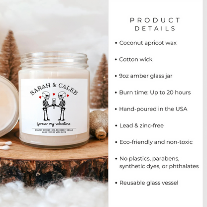 Personalized Valentine’s Day Couple Candle – Custom Gift for Him & Her