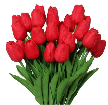Artificial Tulips Bundle, 10 Pack Real Touch for Wedding, Home, Party & Festival Decor