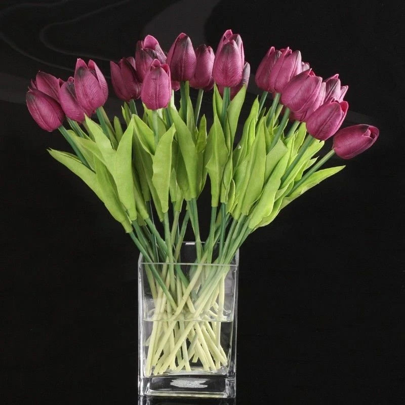 Artificial Tulips Bundle, 10 Pack Real Touch for Wedding, Home, Party & Festival Decor